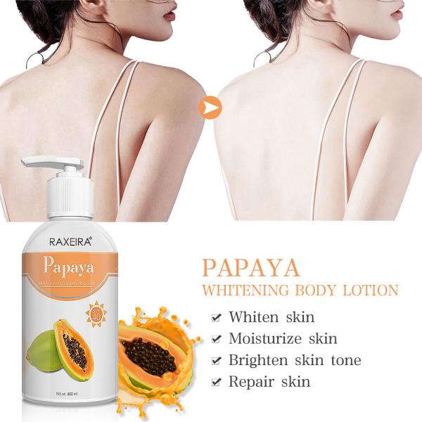Private Label Kojic Acid Natural formula Organic Papaya Skin Whitening Moisturizing body Lotion 120ml