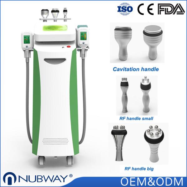Promoción !!!! 5 manijas cryo cavitación rf cryolipolysys grasa fresca congelación adelgazamiento máquina CE / FDA aprob
