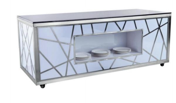Modern and Simple Appearance with Commercial Hotel Equipment Large-Sized Mobile Buffet Table for High-Traffic Buffets