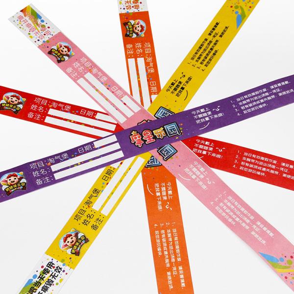 Customization Paper Bracelets Sequential Numbering Tyvek Paper Wristbands For Festival Event