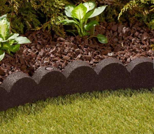 Recycled Rubber Landscape Edging 1200x100mm Black Border Fence