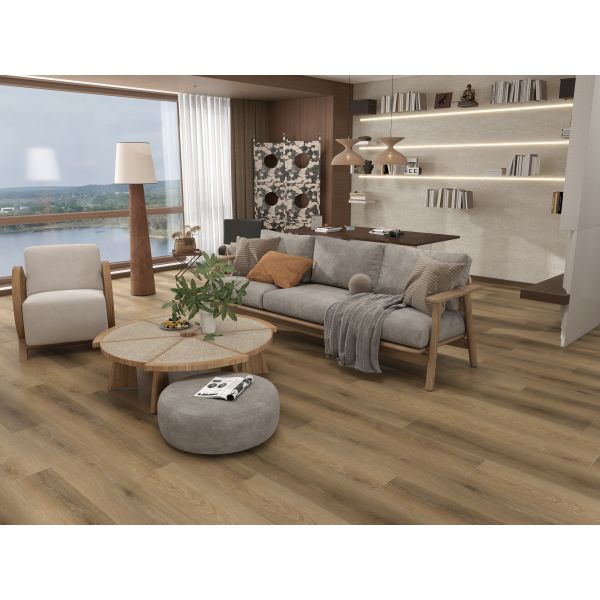 Oak Golden Luxury Spc Flooring Easy Maintenance Spc Floor Tiles High End Decoration