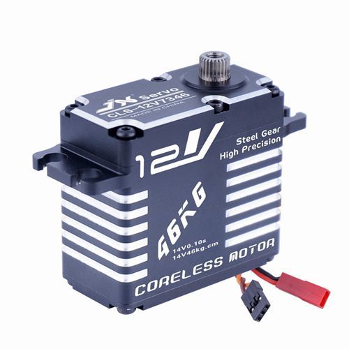 New CLS-12V7346 JX Servo 46KG 12V 180 Degrees HV High Precision Steel Gear Digital Coreless Servo CNC Aluminium Shell Servo