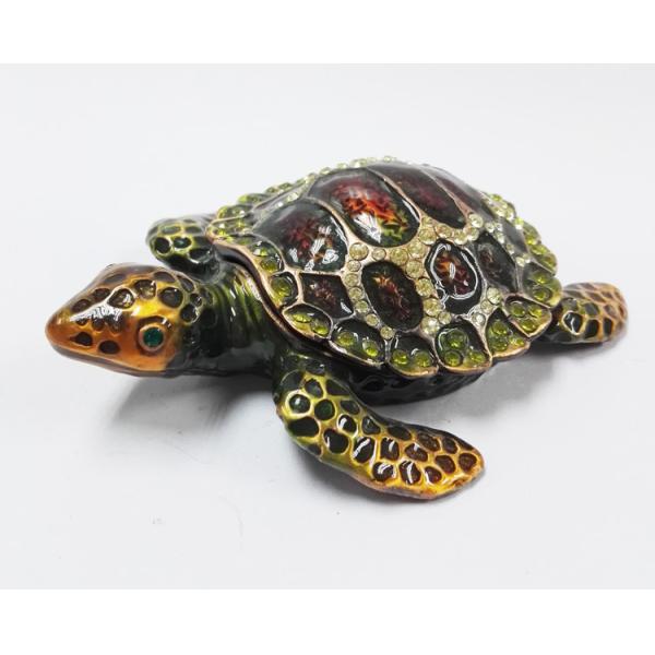 Turtle jeweled animal trinket box turtle trinket jewelry box turtles antique pewter jewelry box