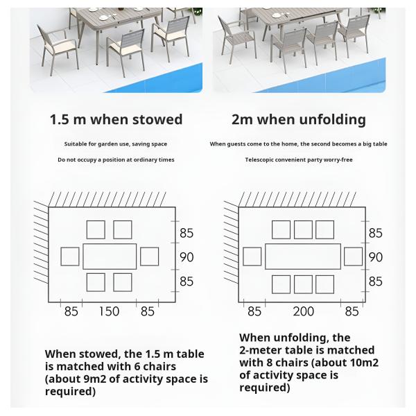 Outdoor Patio Dining Table With Stackable Chairs For Terrace