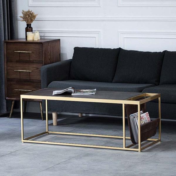 Modern Living Room Furniture Gold Console Table with Simple and Elegant Gold Design