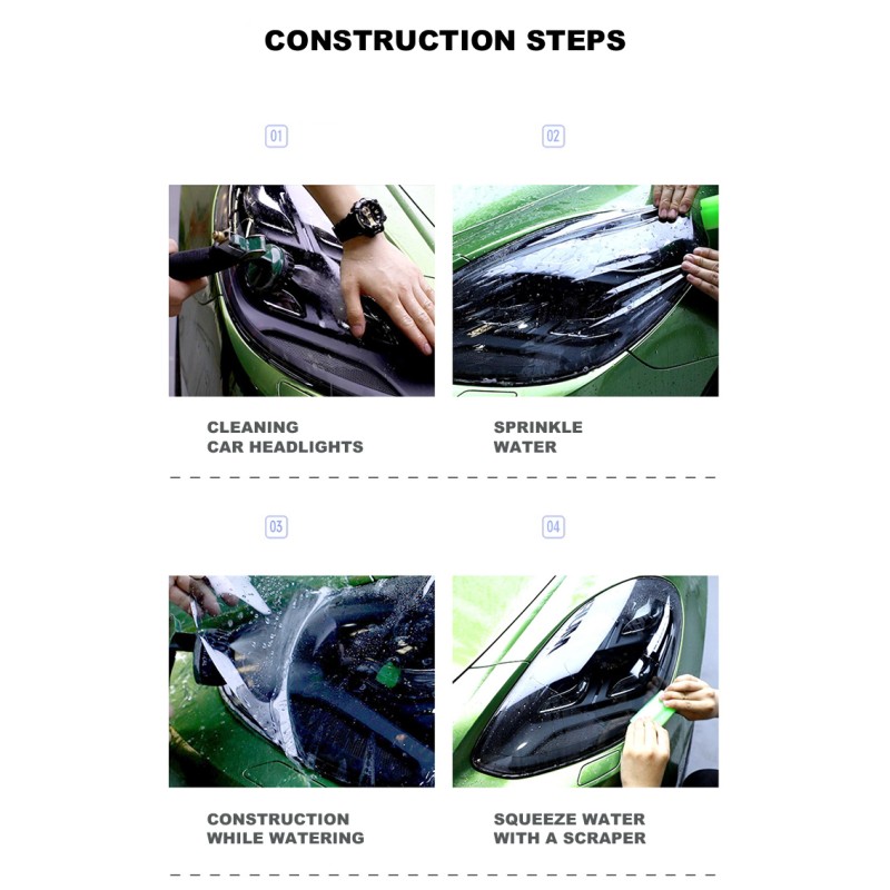 Anti Scratch Headlight Tint Film 30cm X 15m Photochromic  Headlight Wrap Film