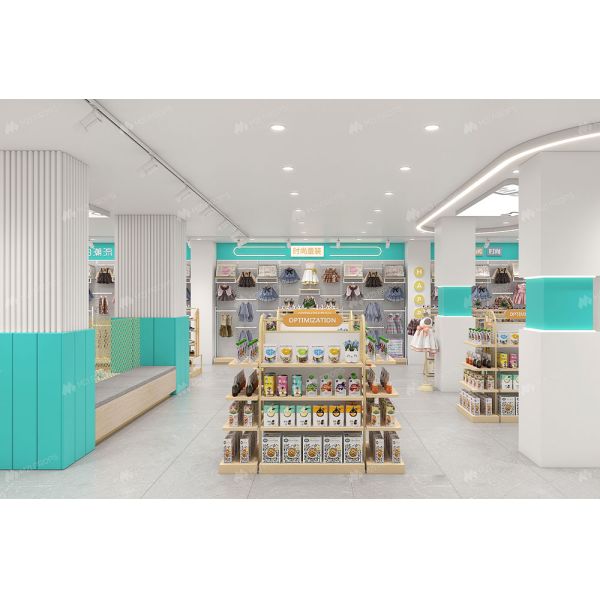 BBC018 Modern Minimalist Shop Design Baby Shop Clothes Display Interior Design Display Rack for Baby Store Furniture
