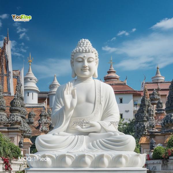 Life Size Outdoor Garden Decor Polished Marble Buddha Statue