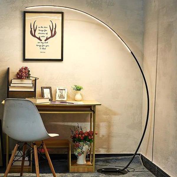 Arc Floor Lamp Dimmable APP Control Colorful Black White Corner Floor Lamp Bedroom Decor  Stand Lighting(WH-MFL-16)