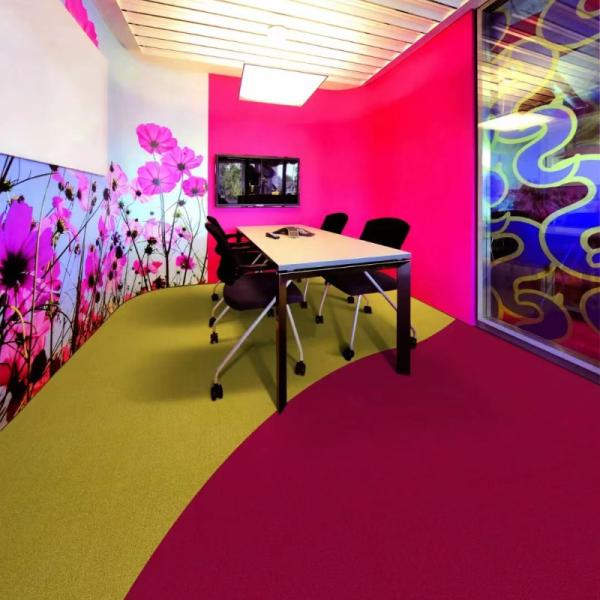 Office Flooring Solution with Puzzle Pattern and Low Pile Height Nylon Carpet Tiles