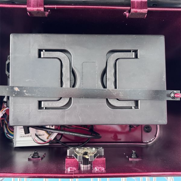 Tricycle électrique convertible pour adulte, marron rougeâtre, avec batterie au lithium longue durée