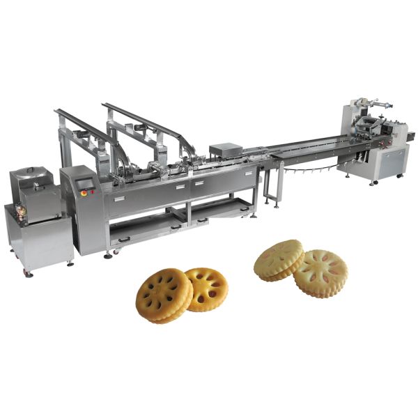 Single Lane Biscuit Sandwich Machine 220V Flow Packing Machine Customized