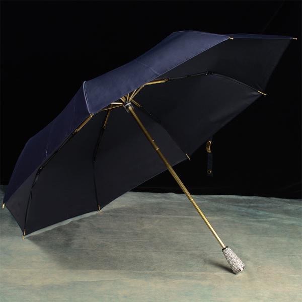 Manual Control Diamond Insert Handle 3 Fold Umbrella Unique Rain Umbrellas for Women