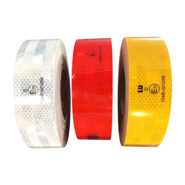 ECE 104r 2 polegadas fita refletora vermelho branco amarelo segurança noturna fita refletora