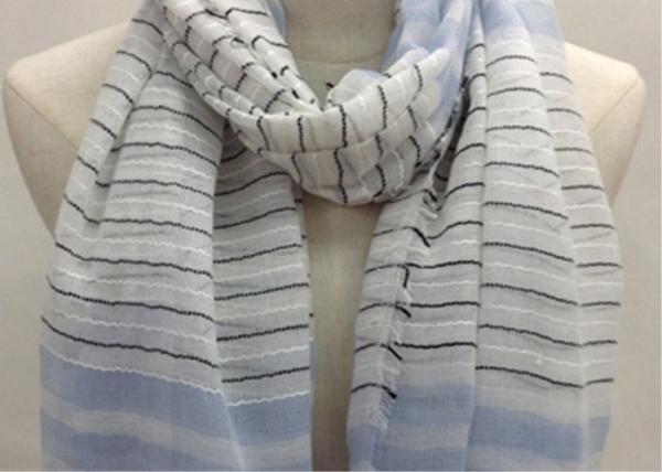 China supplier three colors stripe yarn dyed fabric spring summer scarf 80*190cm100% Polyester keep fashion chiffon