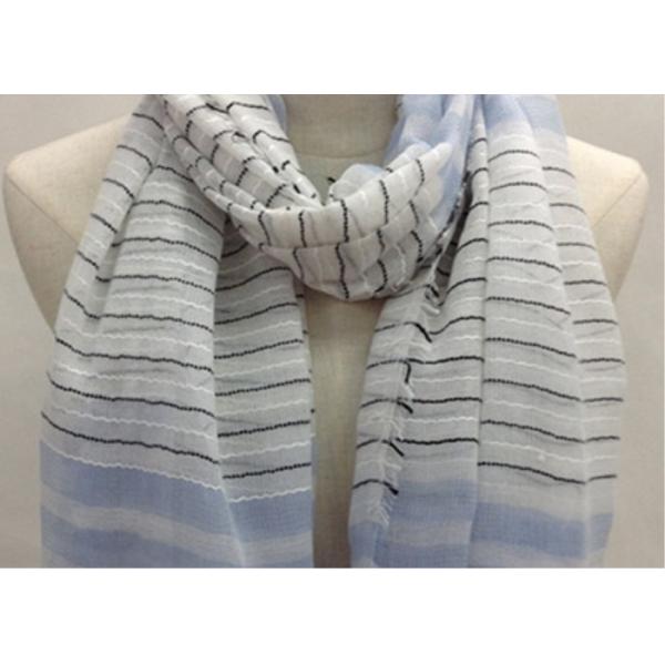 China supplier three colors stripe yarn dyed fabric spring summer scarf 80*190cm100% Polyester keep fashion chiffon