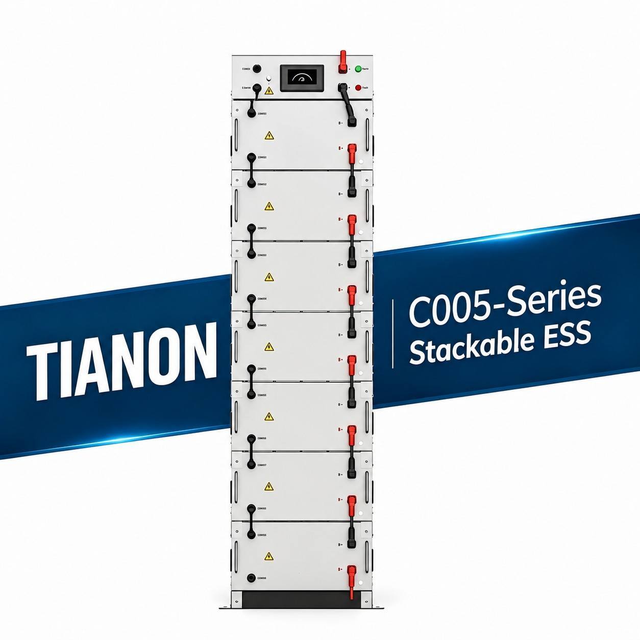 Stackable Outdoor ESS 409.6V 100Ah 40.96kWh IP65 C5 8000 Cycles AI Smart BMS Industrial Storage
