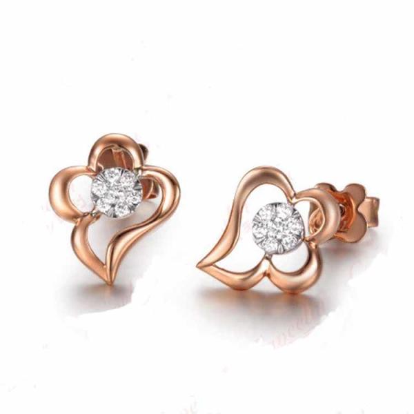 High Quality White Gold 0.14 Carat Daimonds  Stud Earrings for Women (GDE005)