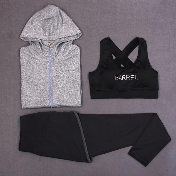 CPG Global 2017 Spring Summer Multi-Color Quick Dry 3 Pieces Set Stretched Bra Sports Jacket with Yoga Pant T1018