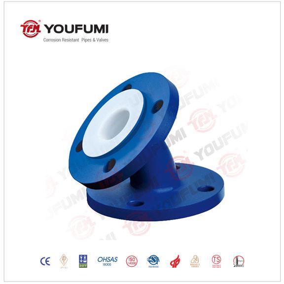 Carbon Steel PTFE Lined Pipe 90 Degree