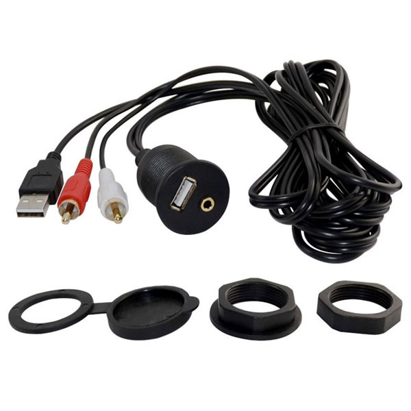 1 M Waterproof Dash Mount USB Aux Extension Cable / car usb aux Panel Mount Cables