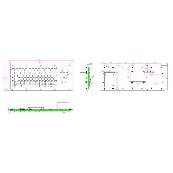 IP67 Industrial Metal Keyboard Long Stroke Backlit USB 800DPI