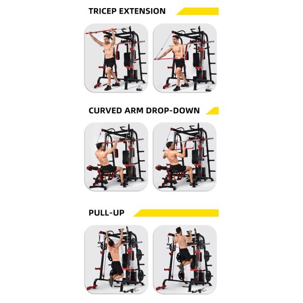 Multi Functional Smith Machine Best Fitness Equipment for Home Gym Cable Crossover
