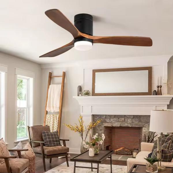 Model 657 Modern Design Best Sell 3 Solid Wood Blades 42 52 Inches Ceiling Fan with Light