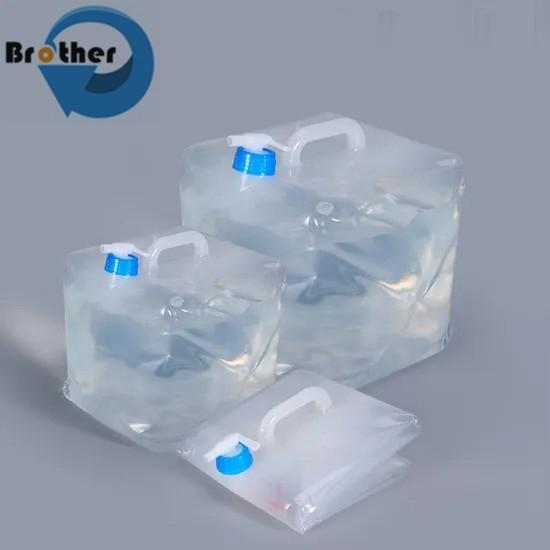 10L Capacity Food Grade Folding Water Bucket Faucet Portable Outdoor Car Camping Emergency PE Plastic Screen Printing Cubitainer