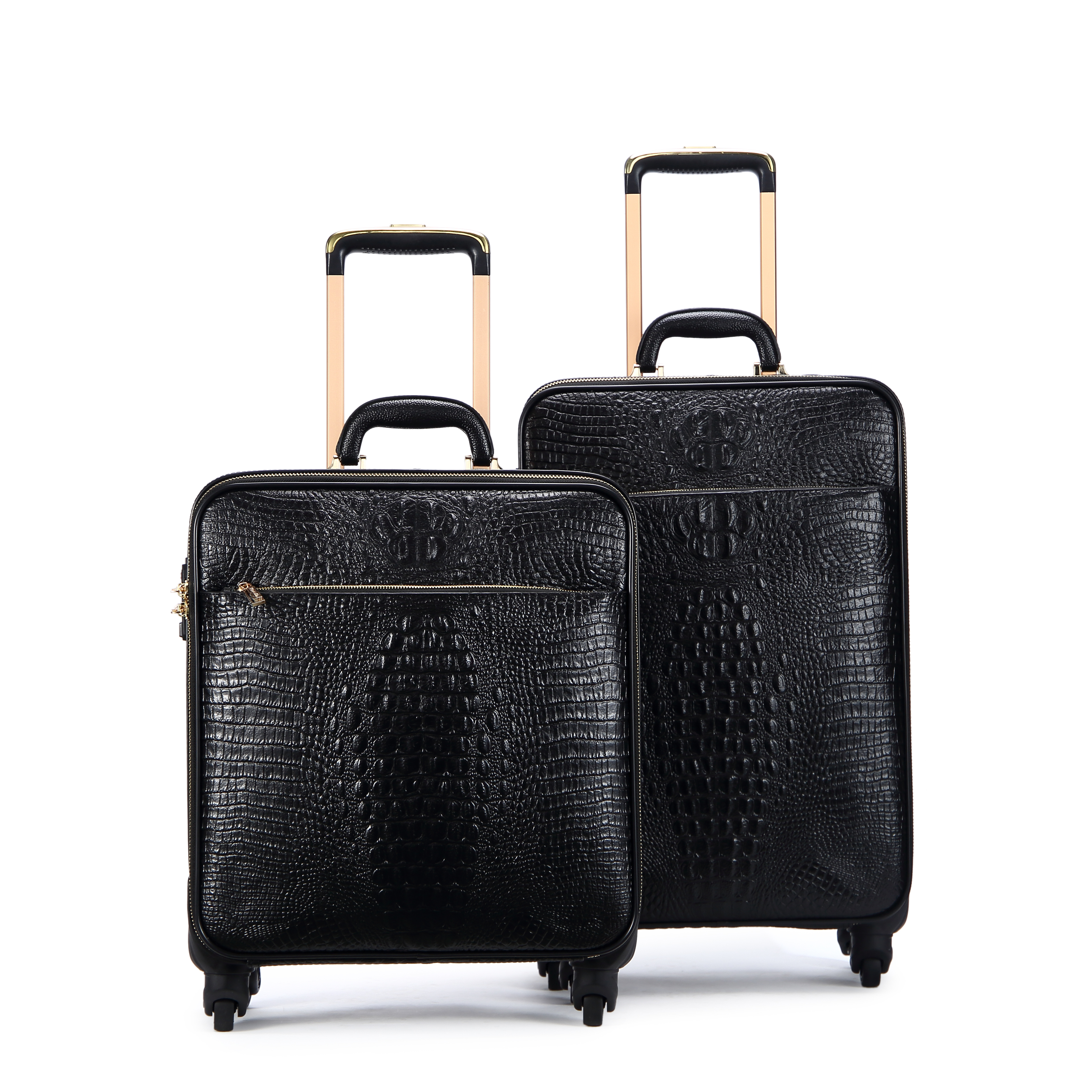 Men'S 20 Inch Leather Luggage Bag Crocodile Aluminum Alloy  Business Cabin Luggage