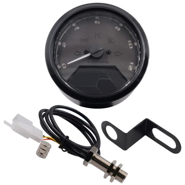 Dual Speed 8-18V 35W Motorcycle Meter LCD Electronic Motorcycle Tachometer