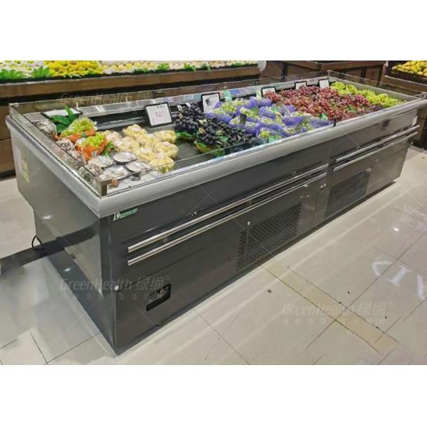 Factory Supply Fruit Shop Open Display Cooler Island Type For Commercial Use