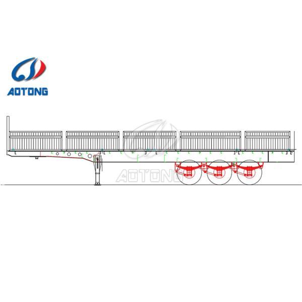 4 оси 40-60 тонн падающей боковой стены ограждения полуприцеп для транспортировки песка