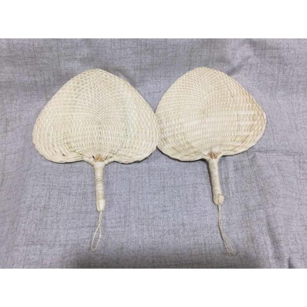 Y-Z Small Cattail Leaf Fan Woven Vintage Summer Paddle Wood Hand Held Fans Supplies Home Decor