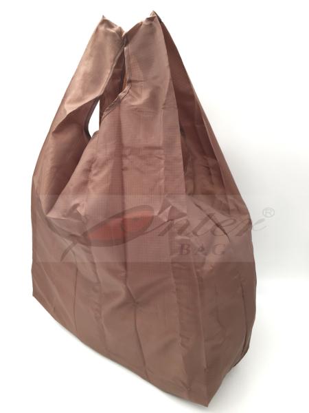 Brown Reusable Folding Shopping Bags / Expandable Shopping Bag Fashion Design