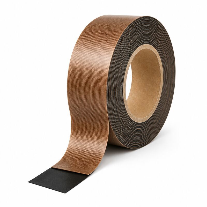 PTFE Tape with Black Release Liner / Liner-Backed PTFE Tape / PTFE Heat Sealer Tape with Silicone Adhesive for Die Cutting, Packaging Machinery, Sealing Plates and Guide Rails
