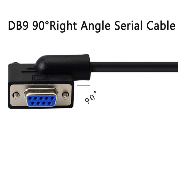 30cm DB9 RS232 Serial Cable , 90 Degree Left Angled Female To Female Rs232 Cable