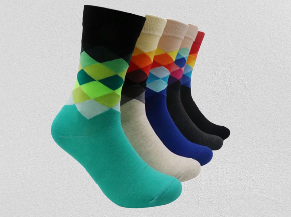 Fashion Happy Socks Men  , Assorted Colorful Premium Cotton Sock For Women