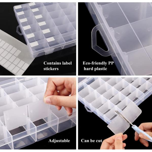 36 Grids Clear Plastic Organizer Box For Storage Jewelry