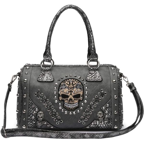 SUGAR SKULL DAY OF THE DEAD PUNK ART PURSE REMOVABLE STRAP WOMEN SATCHEL HANDBAG SHOULDER BAG WALLET SET