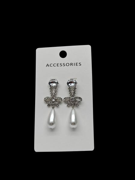 Boucles d'oreilles nœud plaquées or de haute qualité pour femmes, bijoux en alliage tendance, strass exquis en zircon, perle à la mode, tempérament