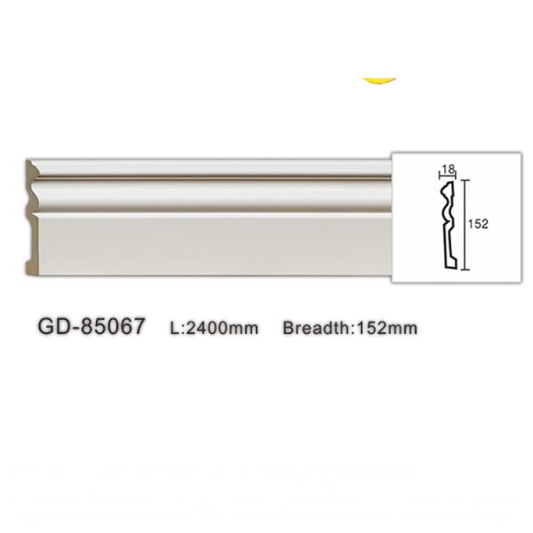GD-85067 Lightweight PU Skirting Boards | Moisture-Proof Decorative Baseboard Mouldings for Villa & Hotel Projects
