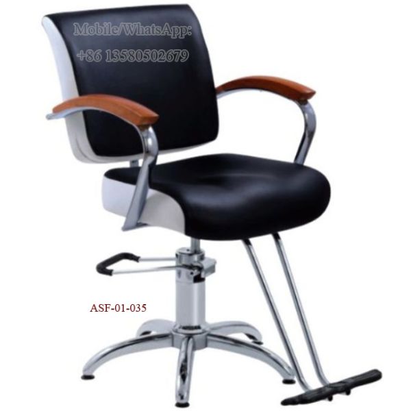 ASF-01-035 Hair Salon Furniture Beauty Salon Barber Chair With Solid Wooden Armrest