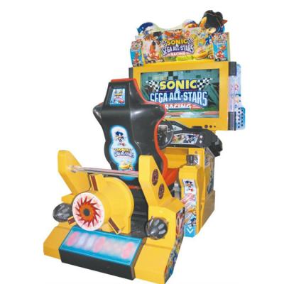 Arcade game yellow color fiberglass material high definition LCD racing simulation