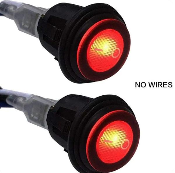 Waterproof 12 Volt Dc Rocker Switches 20a On Off Led Light Round