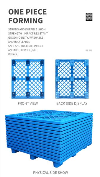 Cheap Durable Plastic Pallet Nestable Light Duty Nine Feets Single Sided Grid Used Recycled Plastic Pallet For Sale