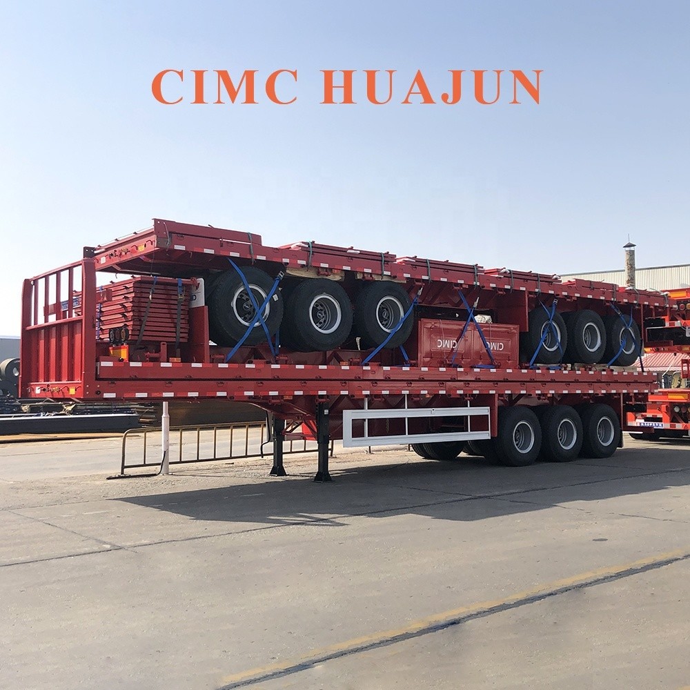 CIMC HUAJUN 2021New 3 Axles Cargo Transport Semi Trailer for Truck Capacity 60 Tons