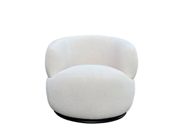 Sleek Curves Swivel Boucle Chair Pure Sponge Padded Seat Swivel Boucle Armchair