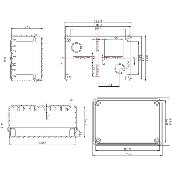 125x85x60mm IP65 waterproof plastic enclosure ABS plastic instrument enclosures factory